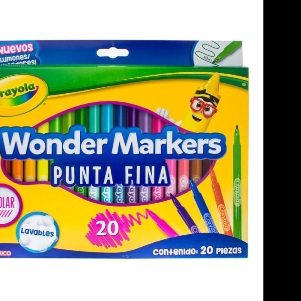 MARCADOR AGUA P.FINO WONDER MARKERS ESTUCHE C20 LAV.CRAYOLA